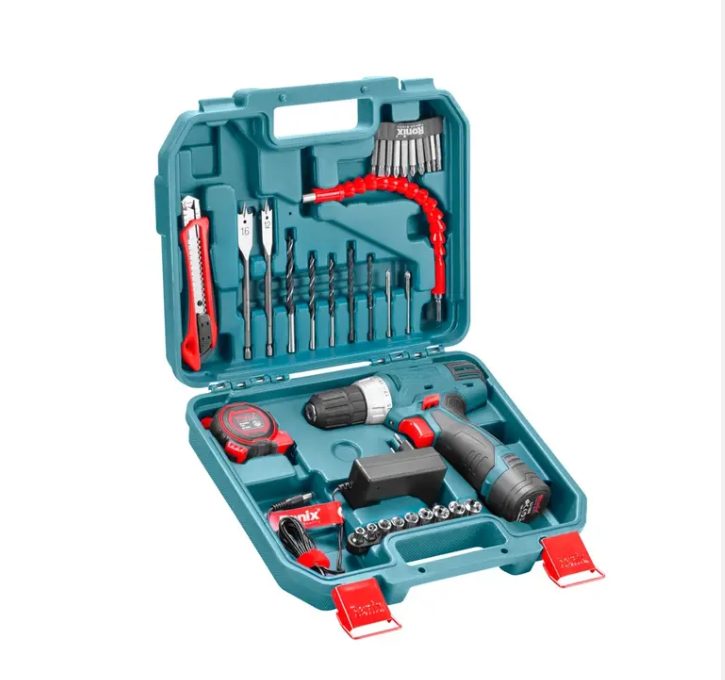 Ronix RS-8013 New Arrival In Stock 12V Cordless Drill Driver Kit 35pcs Tool Set With Hand Tools And Drill Bits