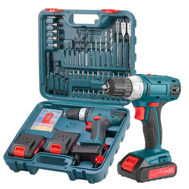 Ronix RS-8019 New Arrival In Stock 18V Cordless Drill Driver Kit 53pcs Tool Set With Hand Tools And Drill Bits