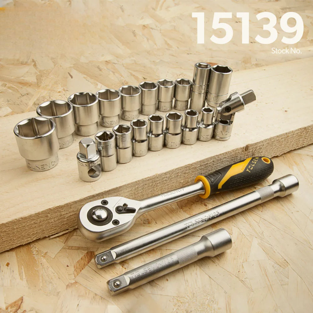 TOLSEN 15139  Wrench Kit Auto Repair Tool Set 22pcs 1/2" Socket Set