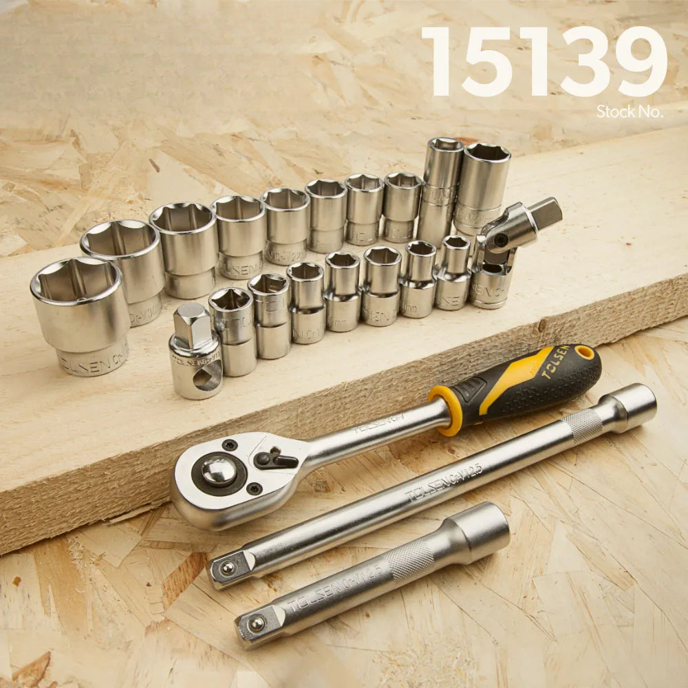 TOLSEN 15139  Wrench Kit Auto Repair Tool Set 22pcs 1/2" Socket Set