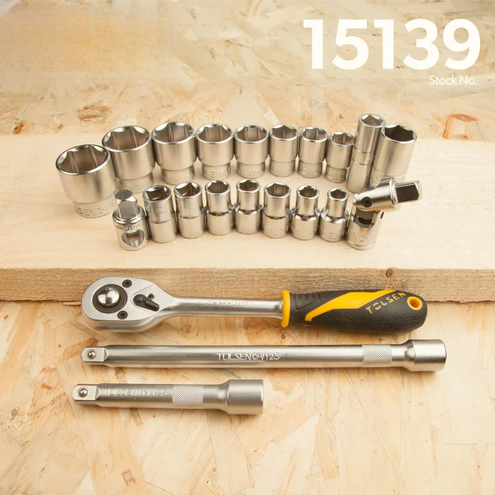 TOLSEN 15139  Wrench Kit Auto Repair Tool Set 22pcs 1/2" Socket Set